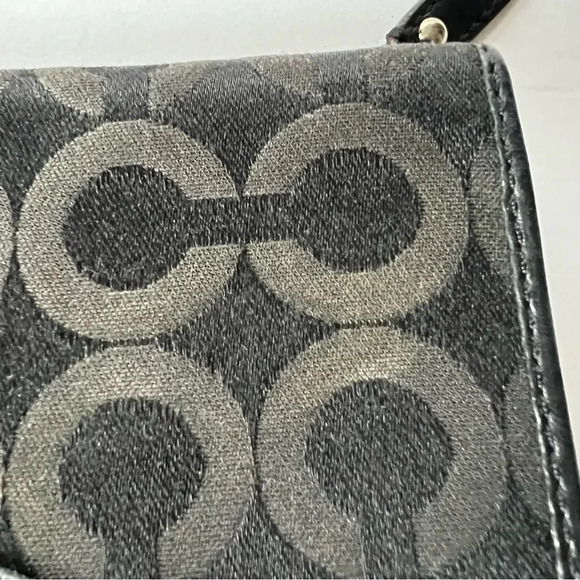 Coach Kristen Op Art Signature Black Silver Envelope Wallet - Picture 4 of 11